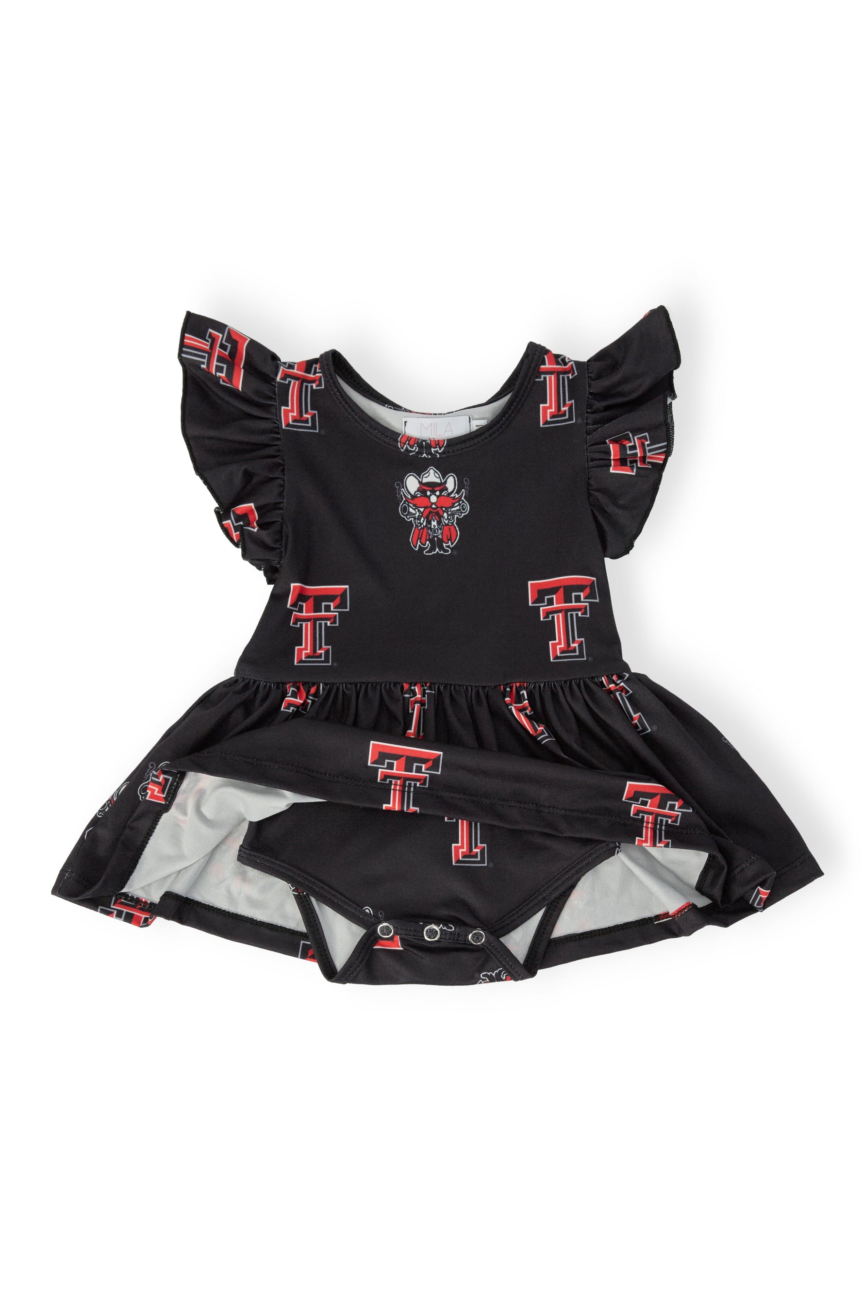 Texas Tech Black Raider Red Flutter Twirl Bodysuit - Image 2