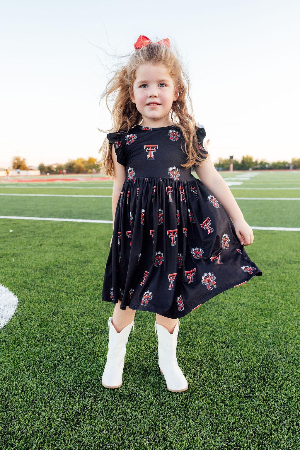 Texas Tech Black Raider Red Flutter Twirl Dress - Image 3