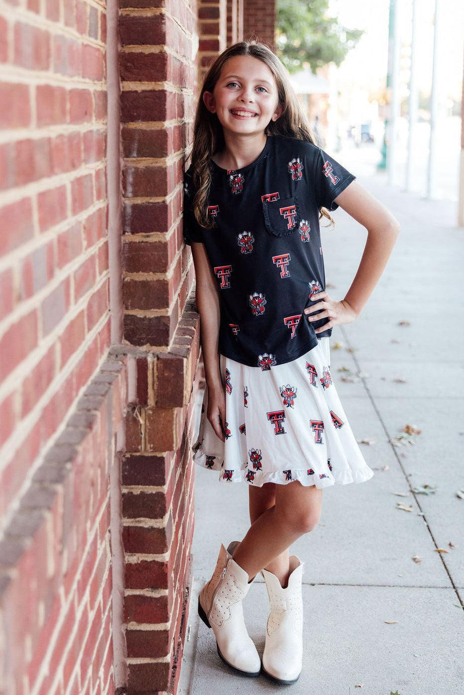 Texas Tech Black Raider Red Ruffle Pocket Tee - Image 3