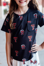 Texas Tech Black Raider Red Ruffle Pocket Tee - Image 4
