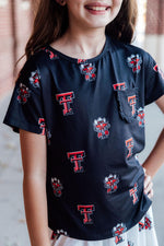 Texas Tech Black Raider Red Ruffle Pocket Tee - Image 2