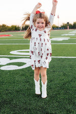 Texas Tech White Raider Red 3/4 Sleeve Pocket Twirl Dress - Image 4