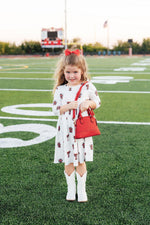 Texas Tech White Raider Red 3/4 Sleeve Pocket Twirl Dress - Image 5