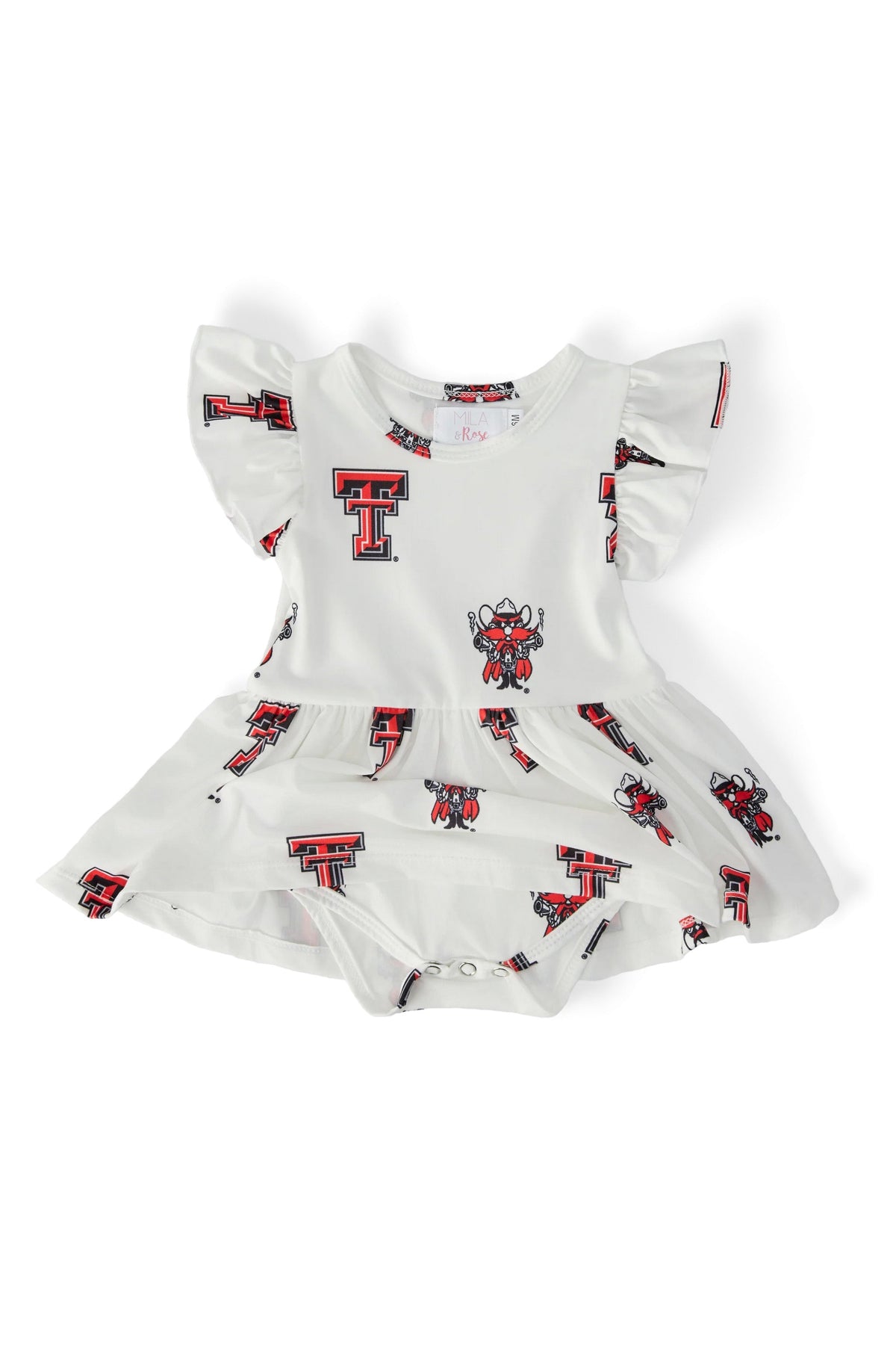 Texas Tech White Raider Red Flutter Twirl Bodysuit - Image 2