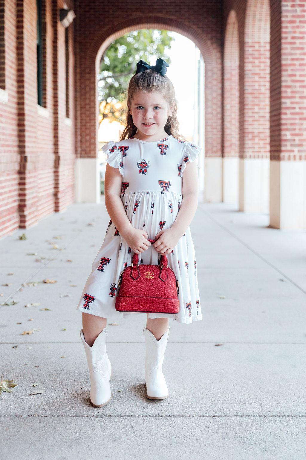 Texas Tech White Raider Red Flutter Twirl Dress - Image 4