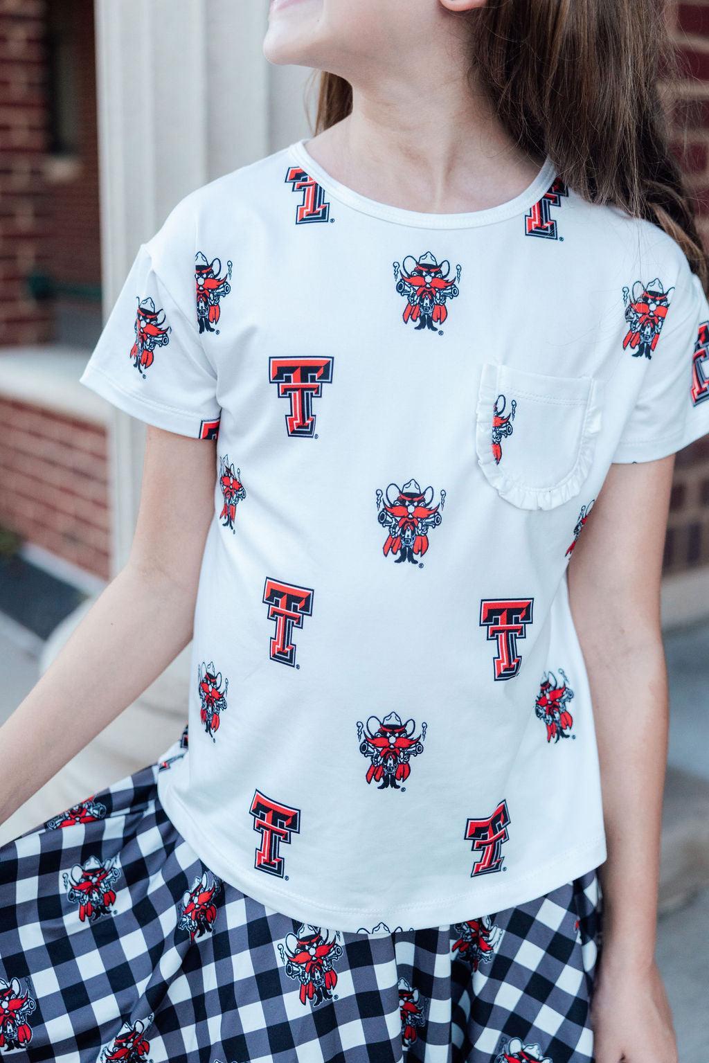 Texas Tech White Raider Red Ruffle Pocket Tee - Image 3