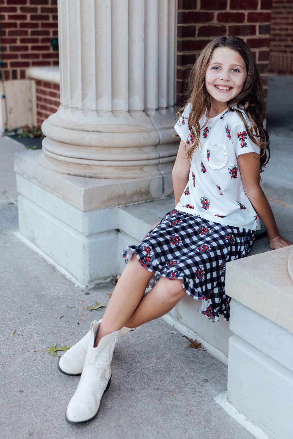 Texas Tech White Raider Red Ruffle Pocket Tee - Image 4