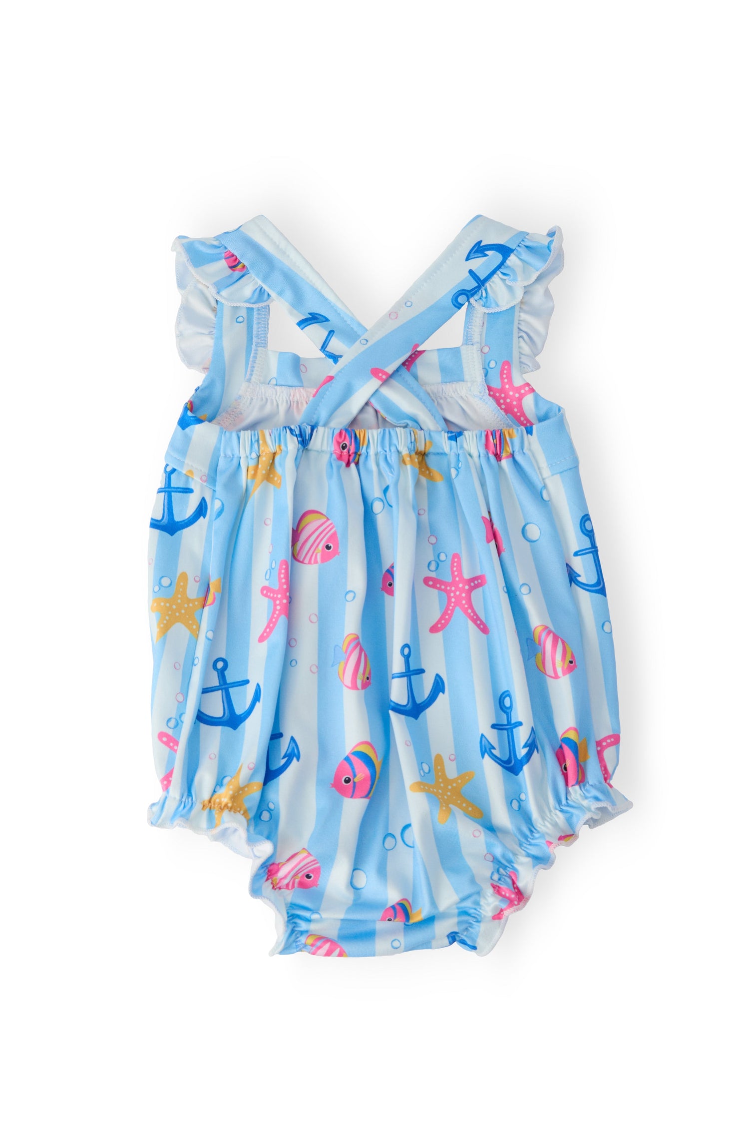 Tidepool Treasures Ruffle Cross Back Romper - Image 2