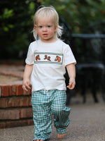 Rylee Faith Designs - Western Plaid Horse Embroidery Boy Pants Set