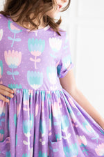 Too Cool Tulips S/S Pocket Twirl Dress - Image 4