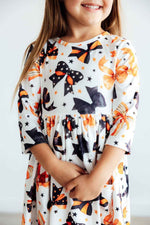 Trick or Twirl 3/4 Sleeve Pocket Twirl Dress
