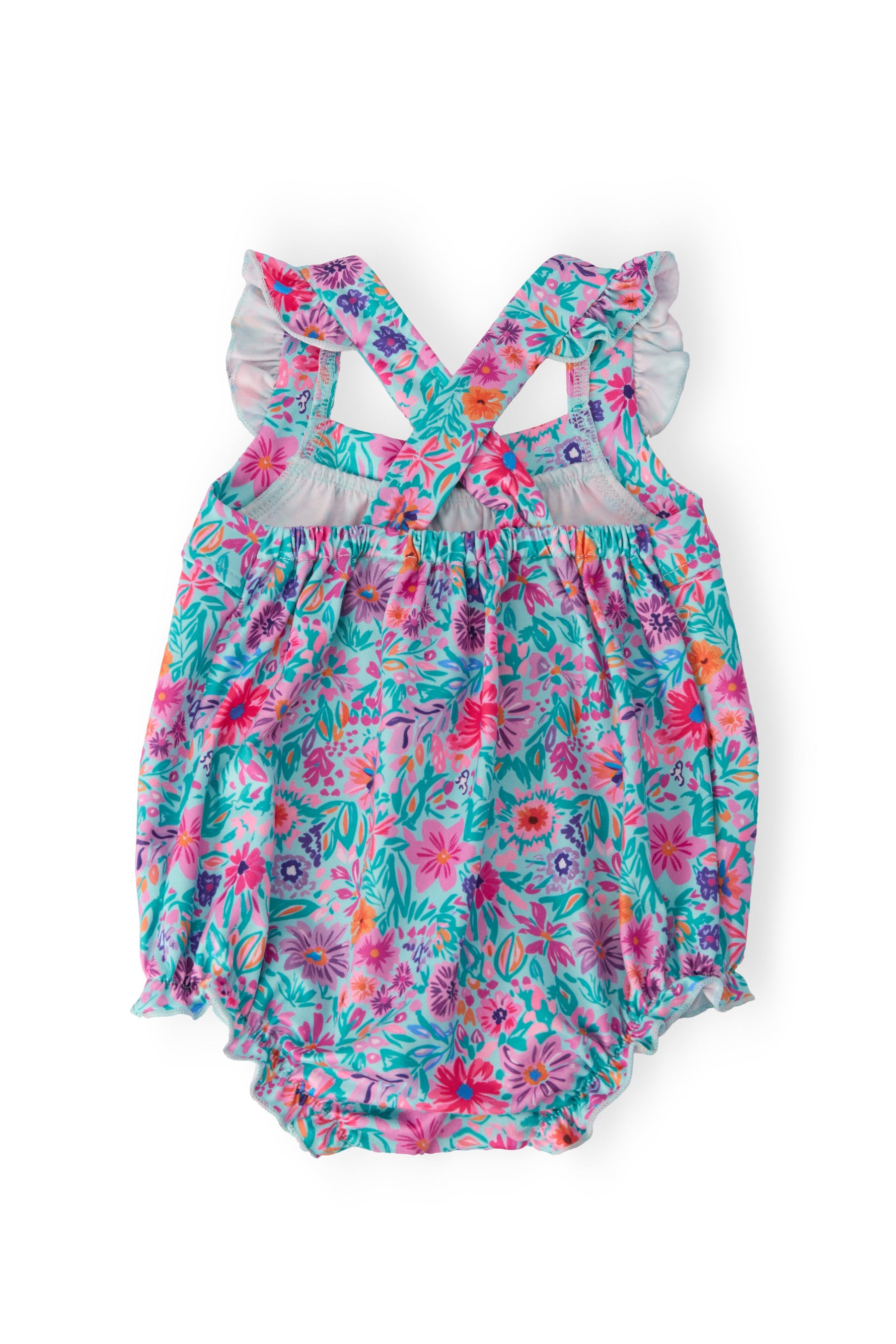 Tropical Garden Ruffle Cross Back Romper - Image 2