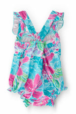 Tropical Punch Ruffle Cross Back Romper - Image 2