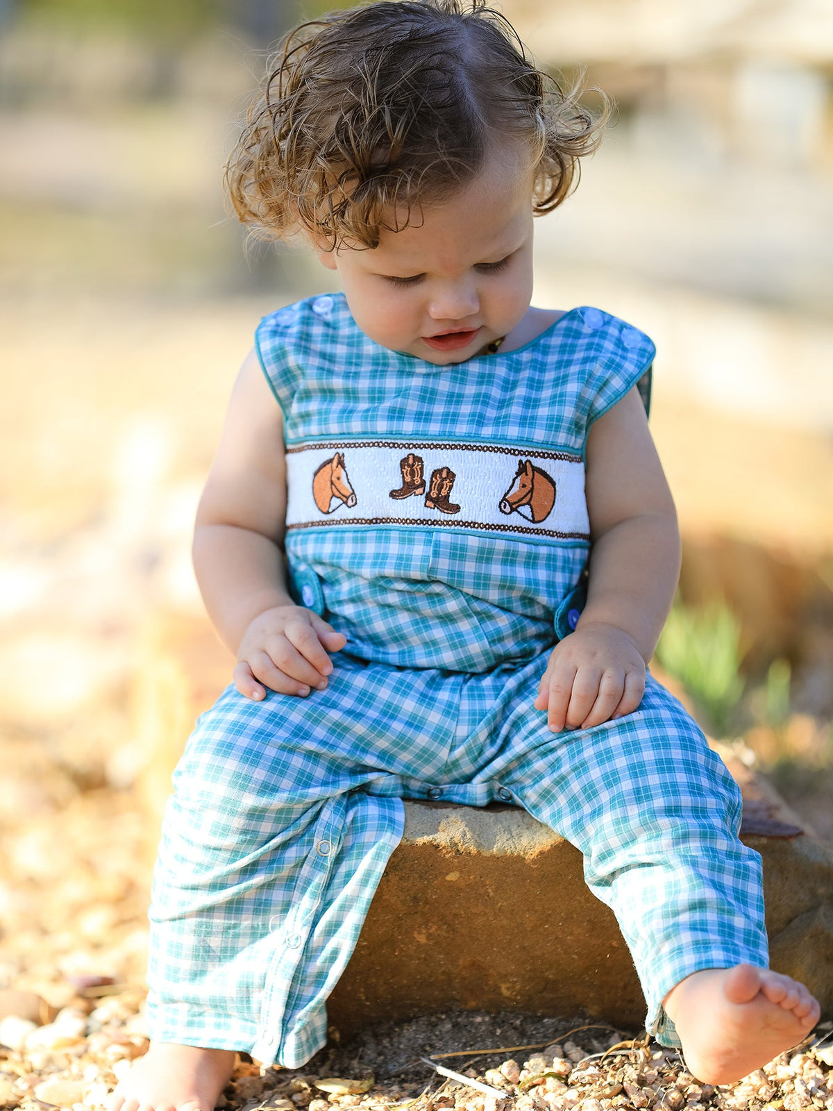 Rylee Faith Designs - Western Plaid Horse Boy JonJon
