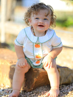 Rylee Faith Designs - Fall Halloween & Thanksgiving Applique Plaid Boys Bloomers Romper Set - alternate view 5