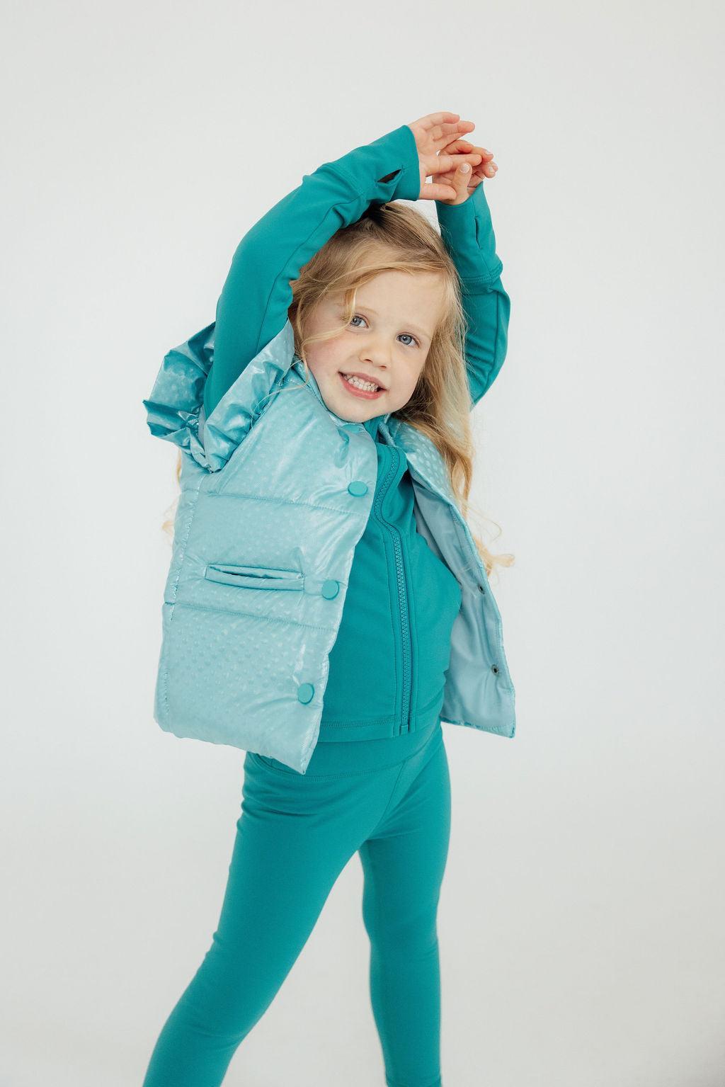 Turquoise Dot Puffer Vest - Image 2