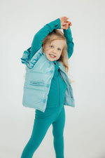 Turquoise Dot Puffer Vest - Image 2
