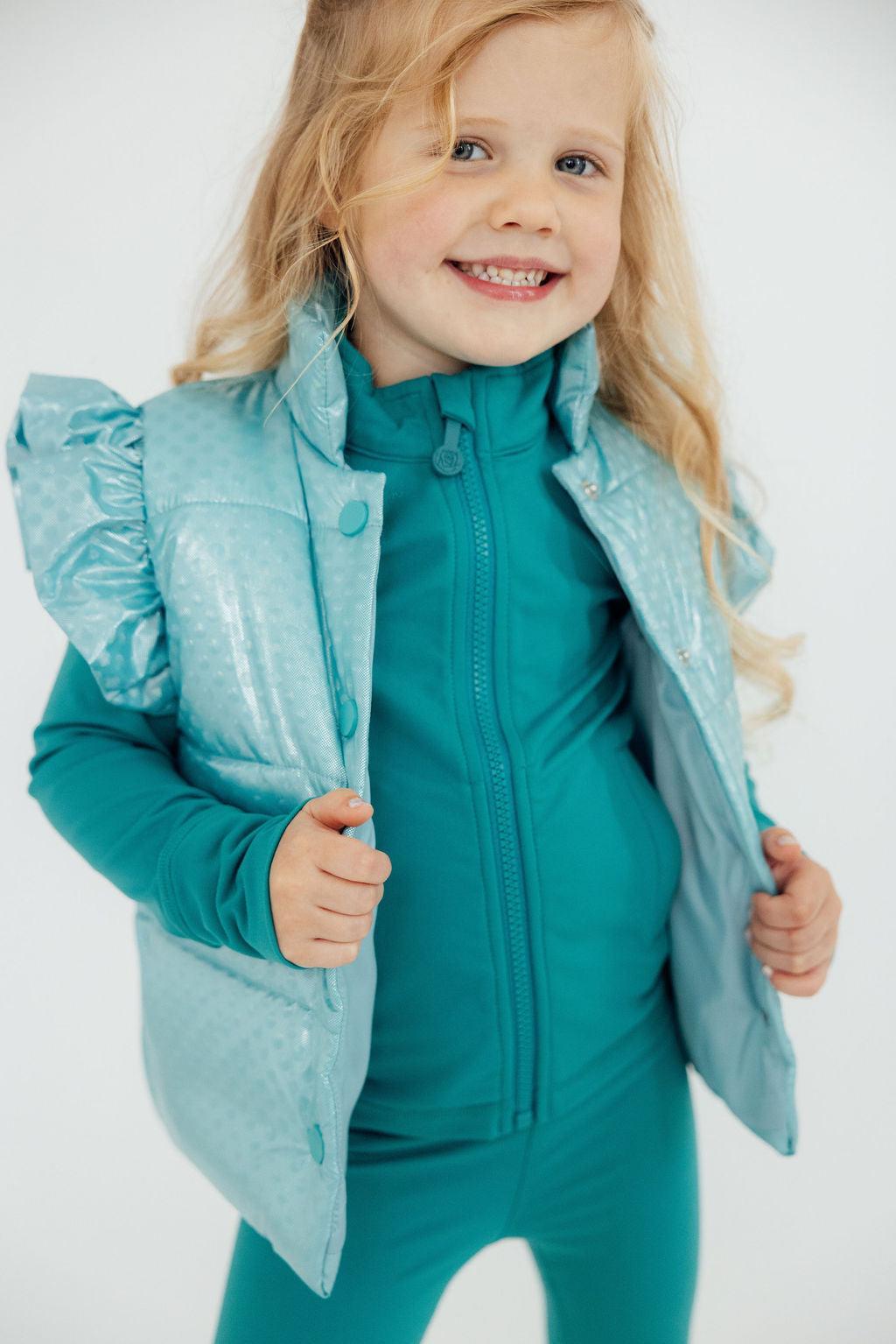 Turquoise Dot Puffer Vest - Image 5