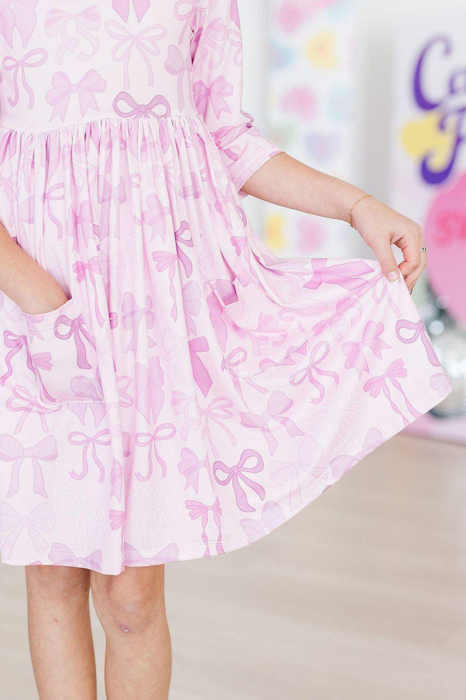 Twinkle Ties 3/4 Sleeve Pocket Twirl Dress - Image 6