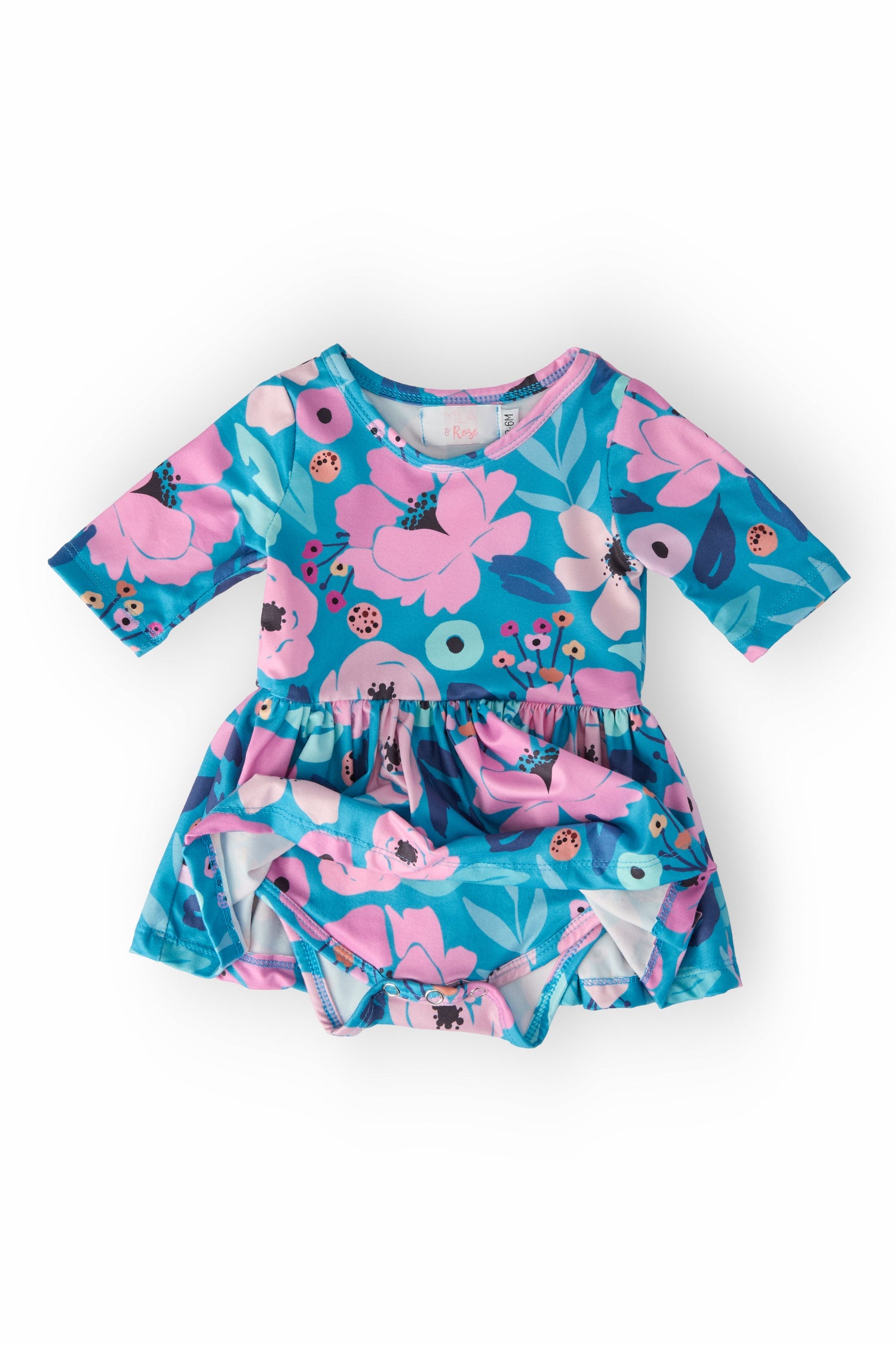 Twirling in Teal 3/4 Sleeve Twirl Bodysuit - Image 3