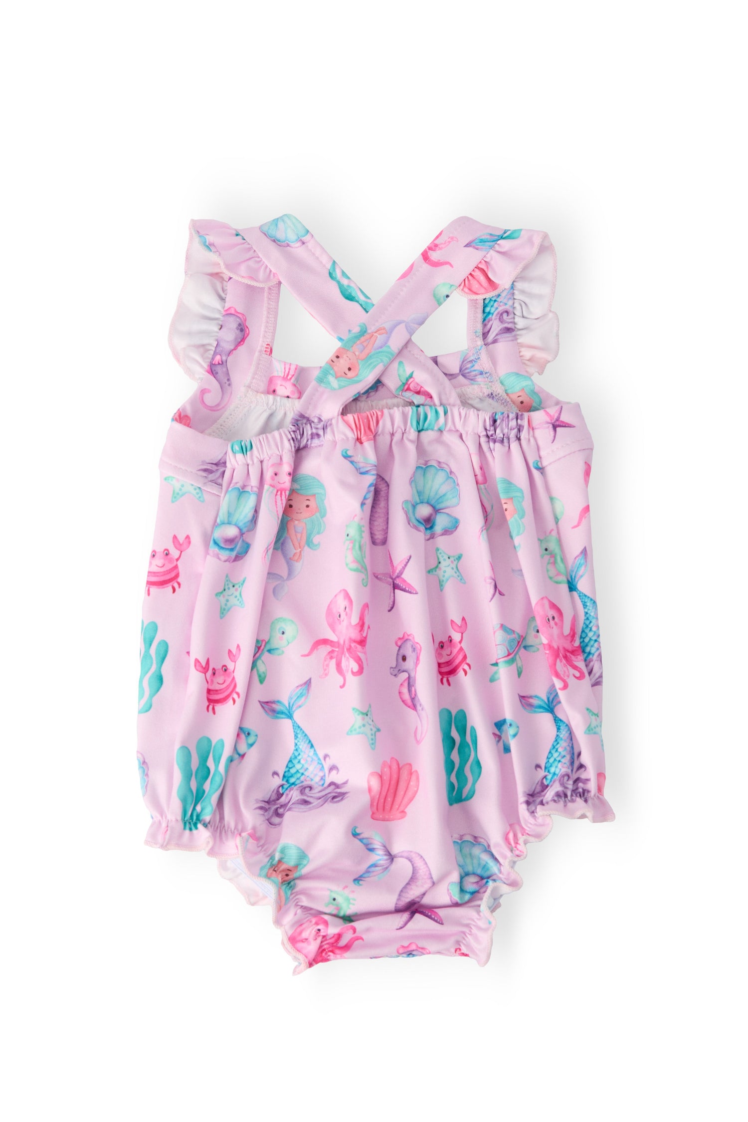 Under the Sea Ruffle Cross Back Romper - Image 2