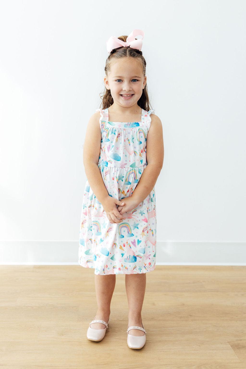 Unicorn Kisses Ruffle Cross Back Dress - Image 2