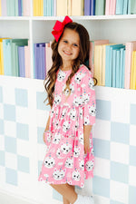 Unicorn Kitties 3/4 Sleeve Pocket Twirl Dress - Image 2