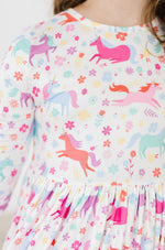 Unicorn Wish 3/4 Sleeve Pocket Twirl Dress - Image 2