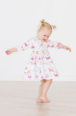 Unicorn Wish 3/4 Sleeve Pocket Twirl Dress - Image 3
