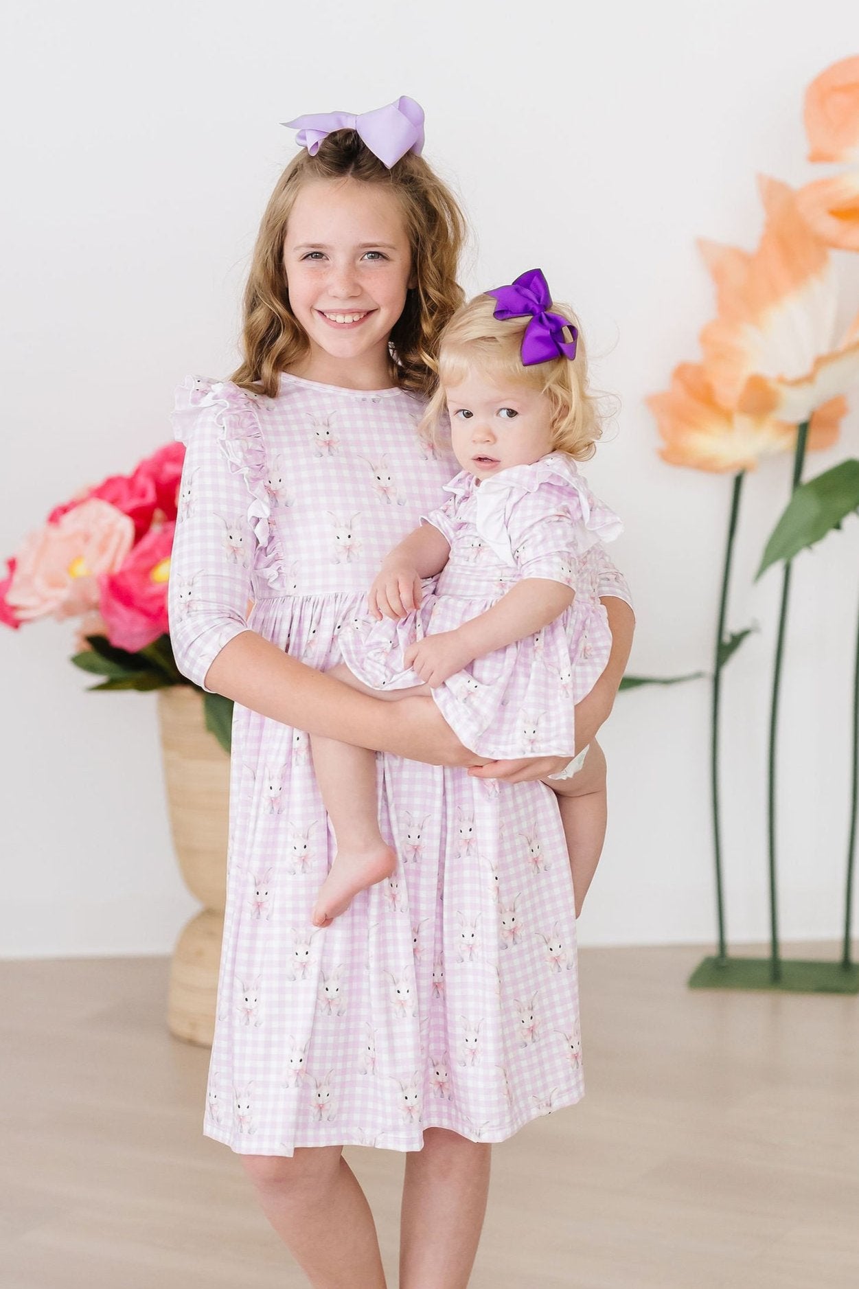 Baby Bunnies 3/4 Sleeve Ruffle Twirl Dress - Image 3