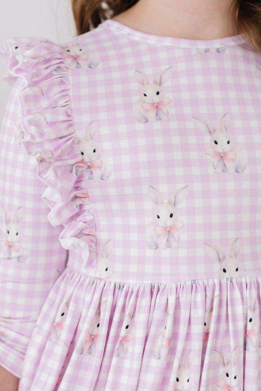 Baby Bunnies 3/4 Sleeve Ruffle Twirl Dress - Image 6