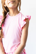 Bubblegum Pink S/S Ruffle Tee - Image 3