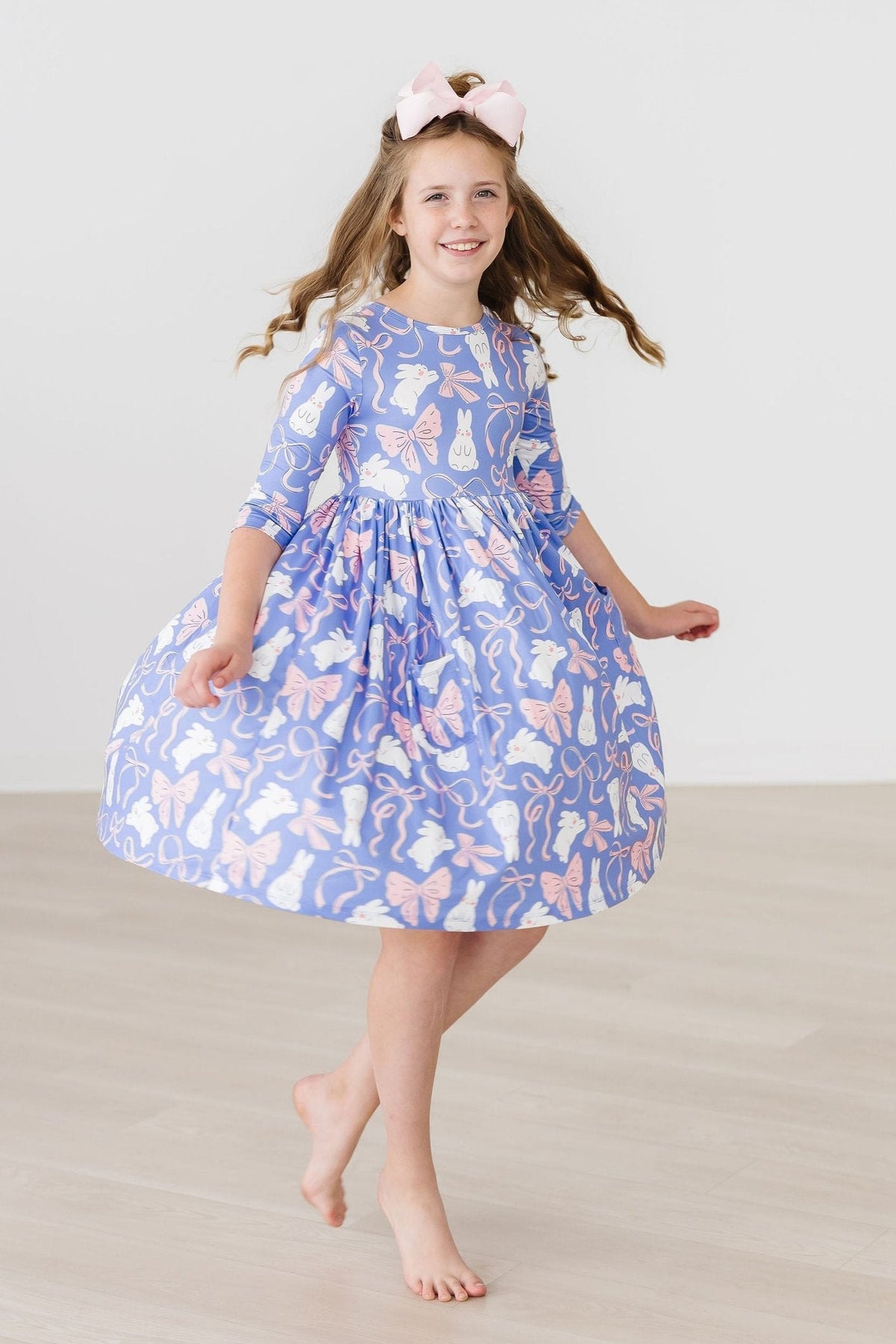 Hop, Skip & Twirl 3/4 Sleeve Pocket Twirl Dress - Image 4