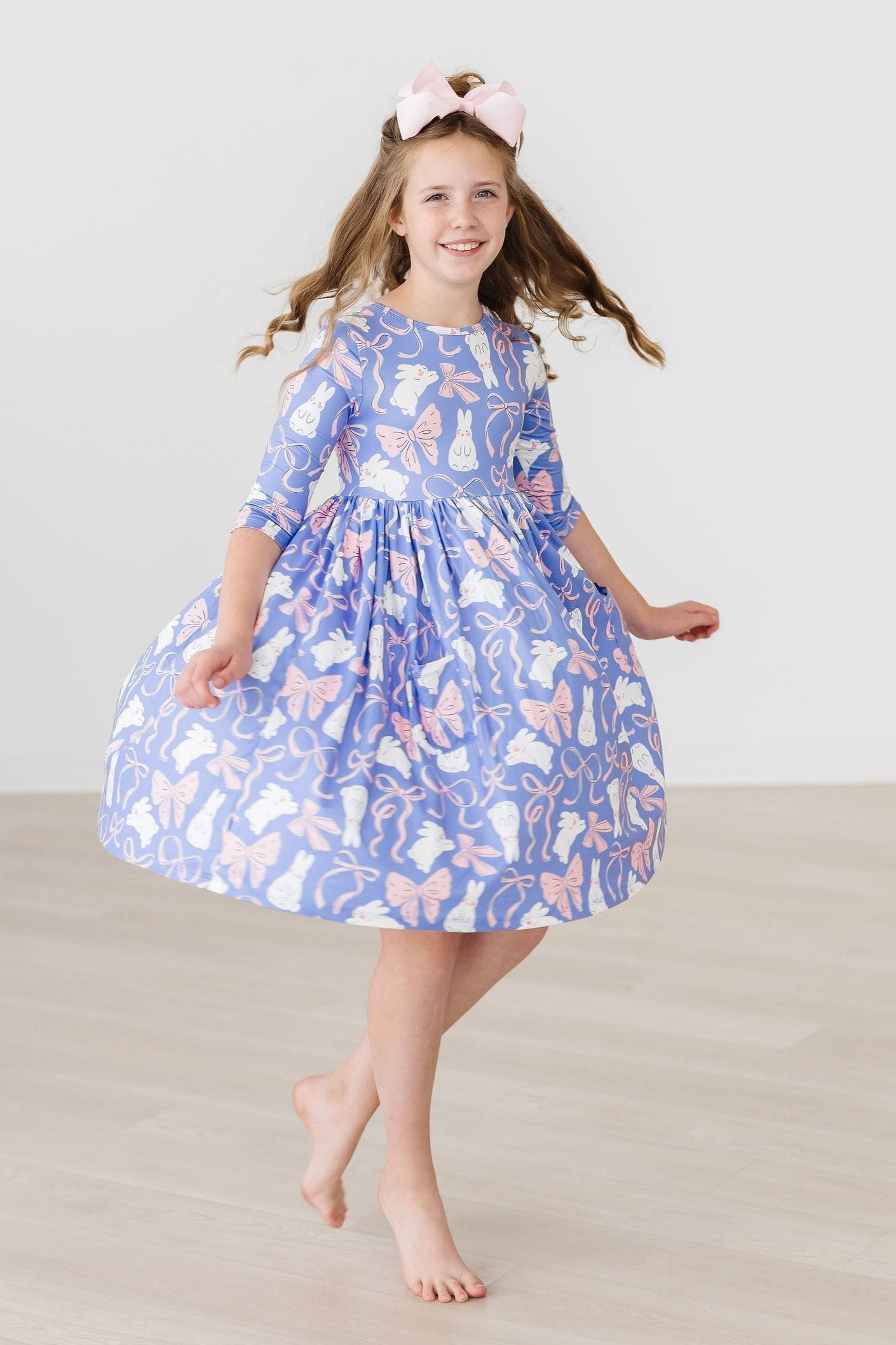 Hop, Skip & Twirl 3/4 Sleeve Pocket Twirl Dress - Image 4