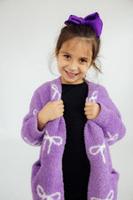 Lilac/Coconut Bow Cozy Cardigan - Image 2