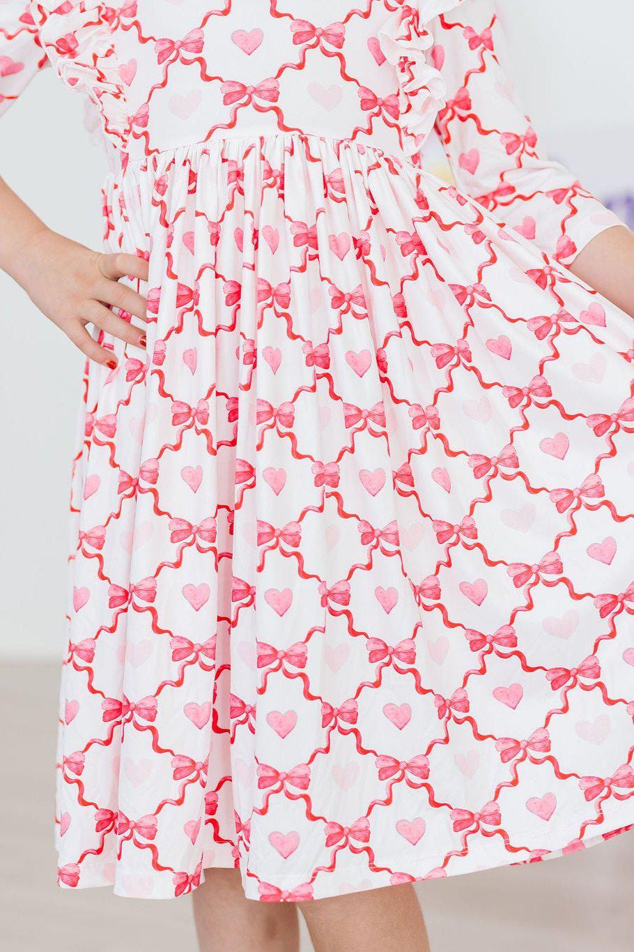 Lovebug 3/4 Sleeve Ruffle Twirl Dress - Image 5