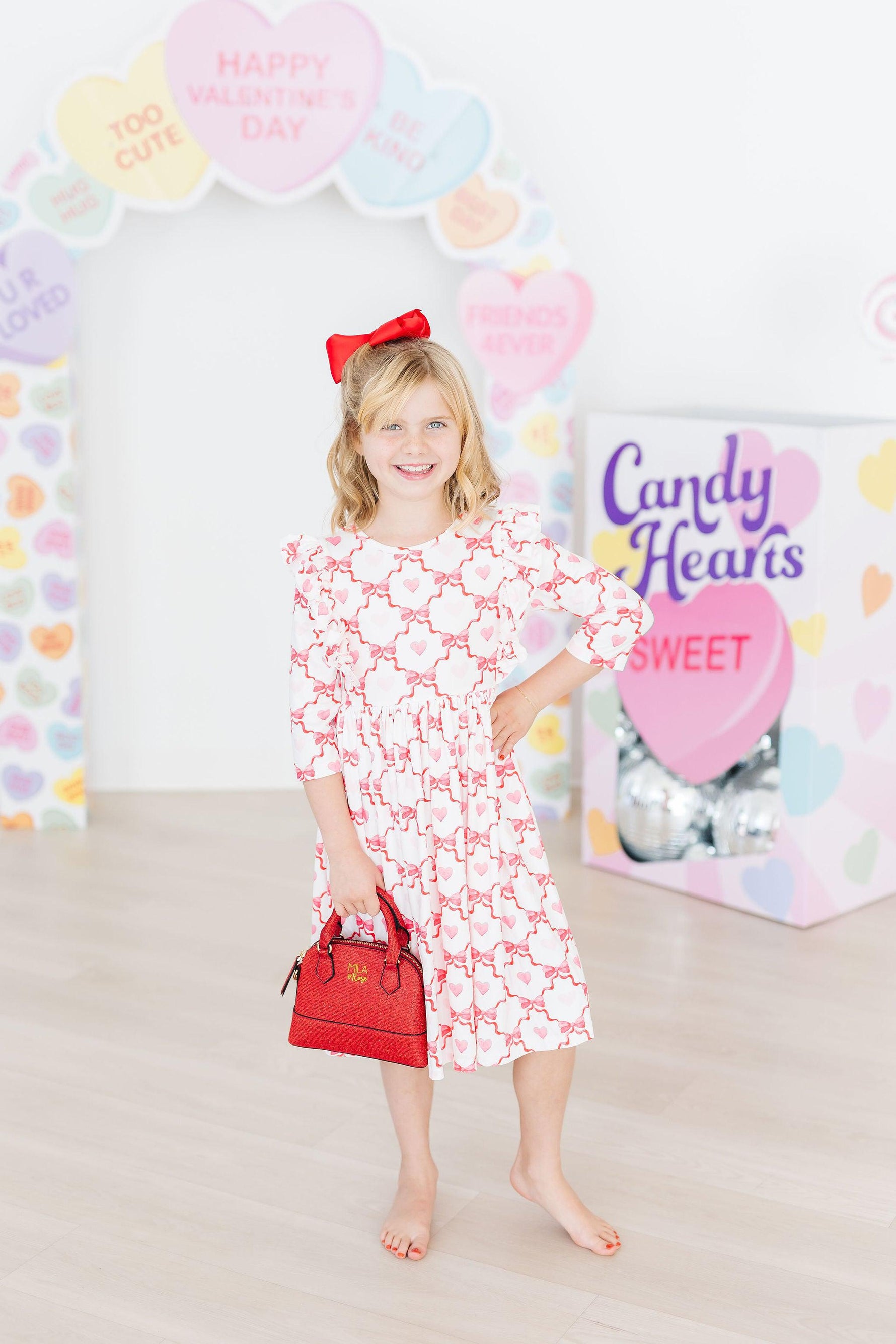 Lovebug 3/4 Sleeve Ruffle Twirl Dress - Image 9