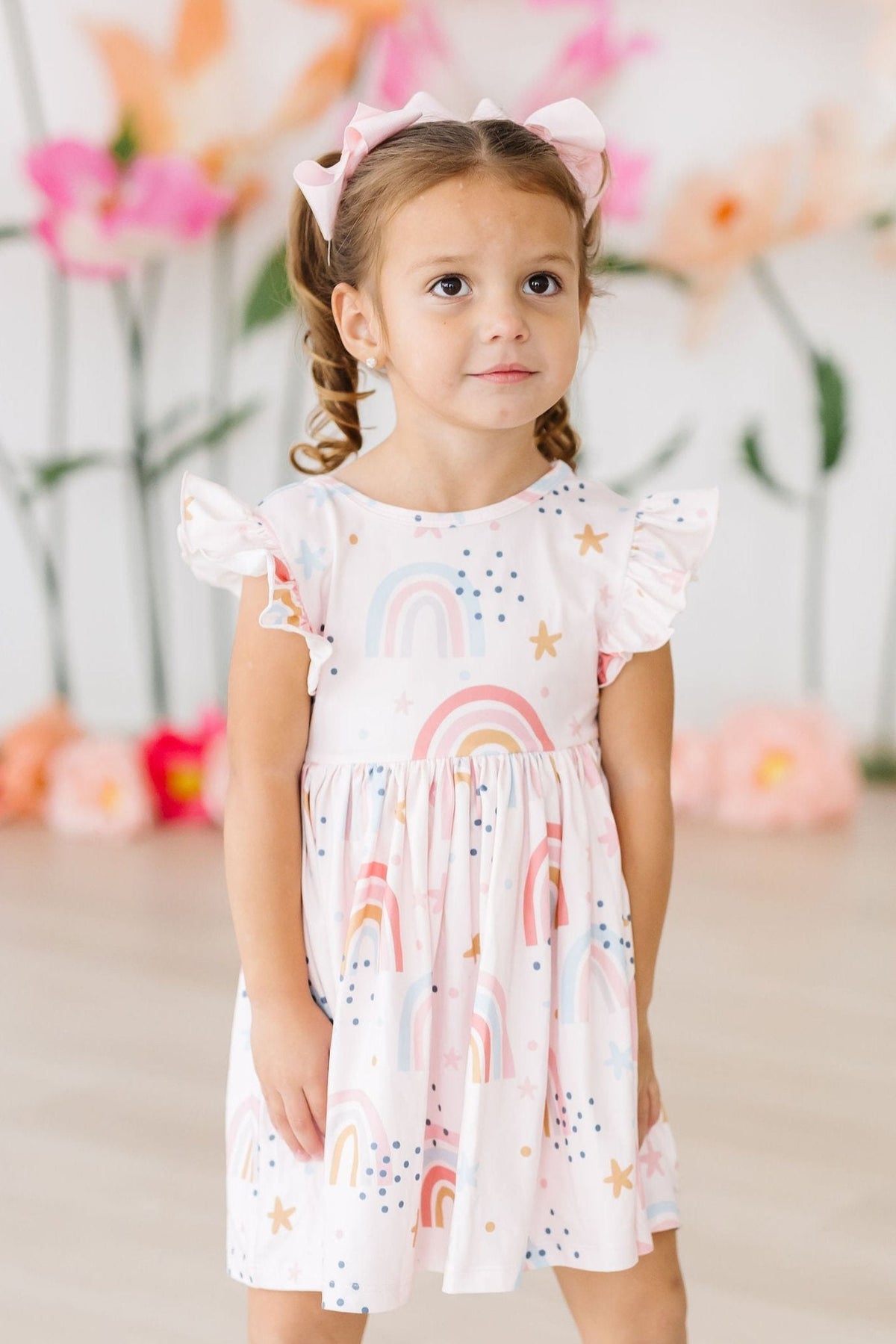 Over the Rainbow Flutter Sleeve Twirl Dress - Image 3