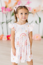 Over the Rainbow Flutter Sleeve Twirl Dress - Image 3