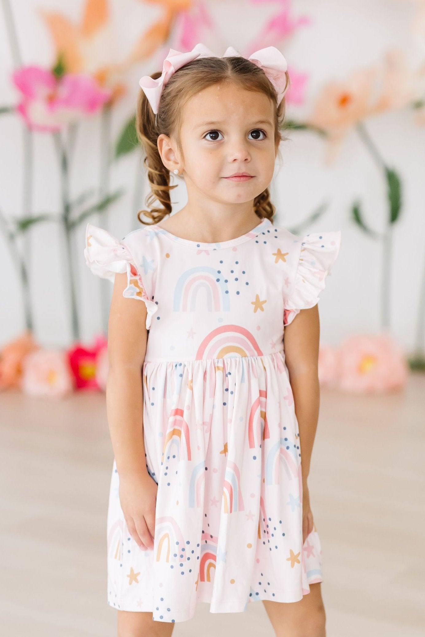 Over the Rainbow Flutter Sleeve Twirl Dress - Image 3