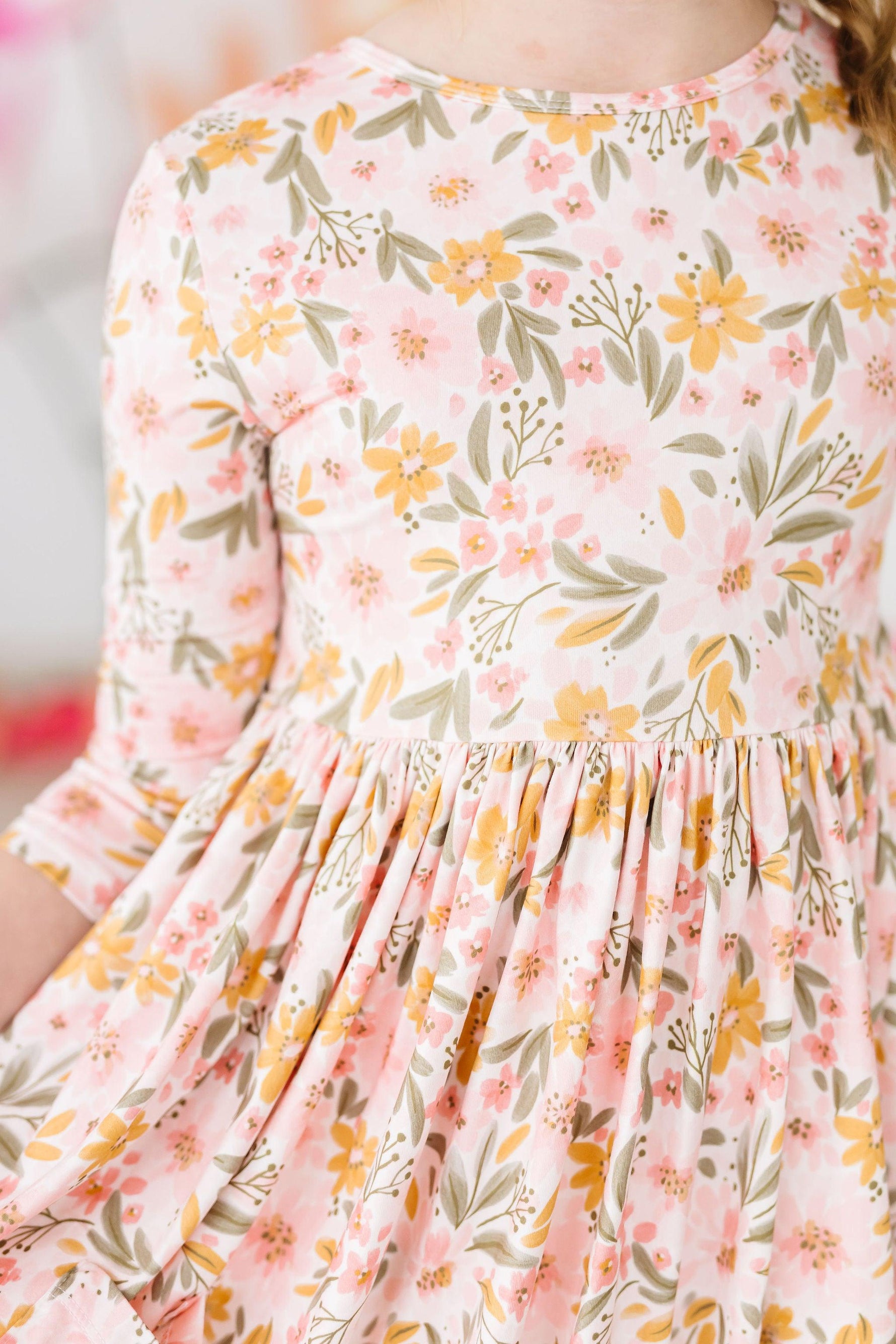 Pretty Peachy 3/4 Sleeve Pocket Twirl Dress - Image 2