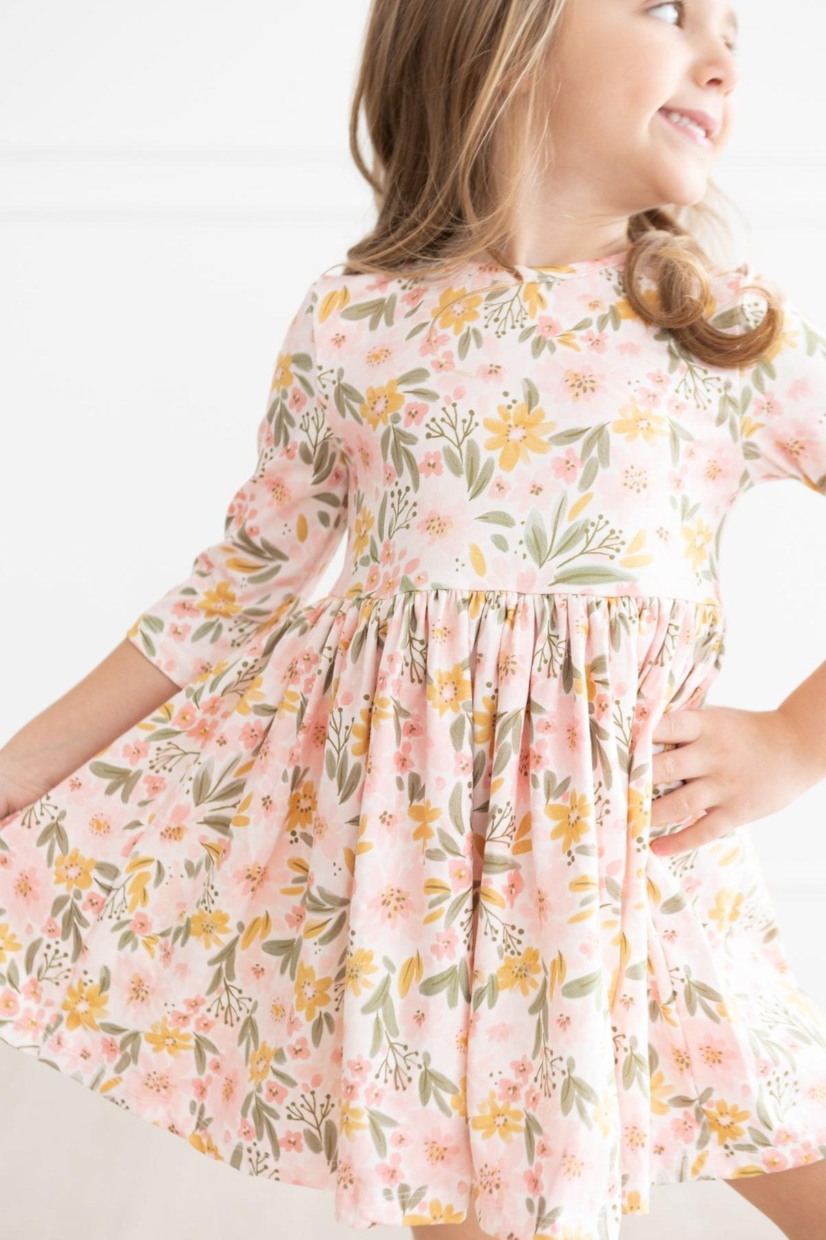 Pretty Peachy 3/4 Sleeve Pocket Twirl Dress - Image 6