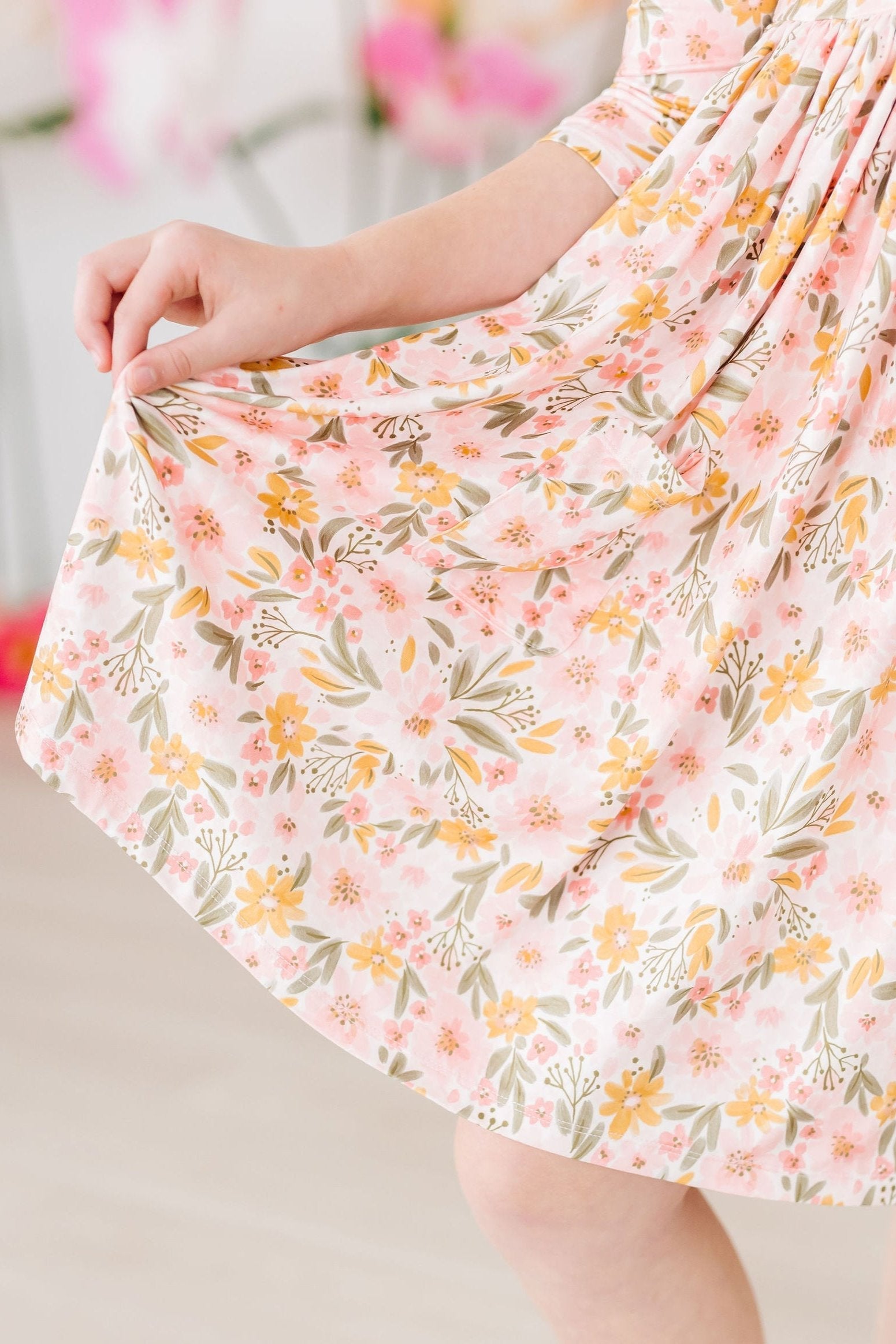 Pretty Peachy 3/4 Sleeve Pocket Twirl Dress - Image 10