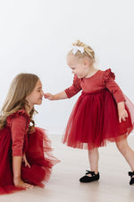 Pumpkin Spice Shimmer 3/4 Sleeve Tutu Dress - Image 2