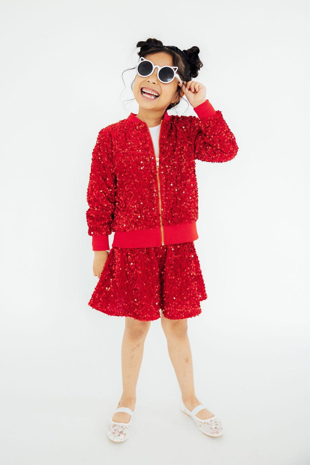 Red Velvet Sequin Jacket - Image 5
