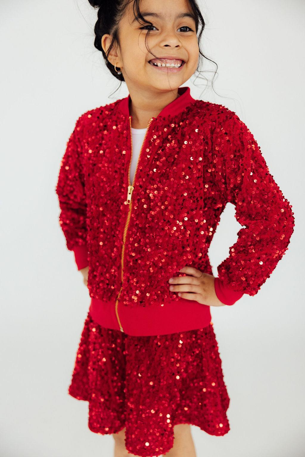 Red Velvet Sequin Jacket - Image 4