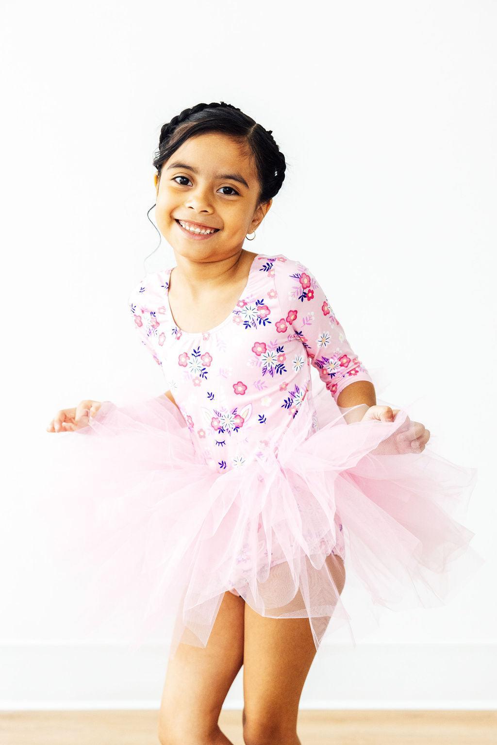 Retro Daydream 3/4 Sleeve Tutu Leotard - Image 5