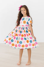 Retro Floral S/S Pocket Twirl Dress - Image 2