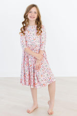 Springtime Bunnies 3/4 Sleeve Pocket Twirl Dress - Image 4