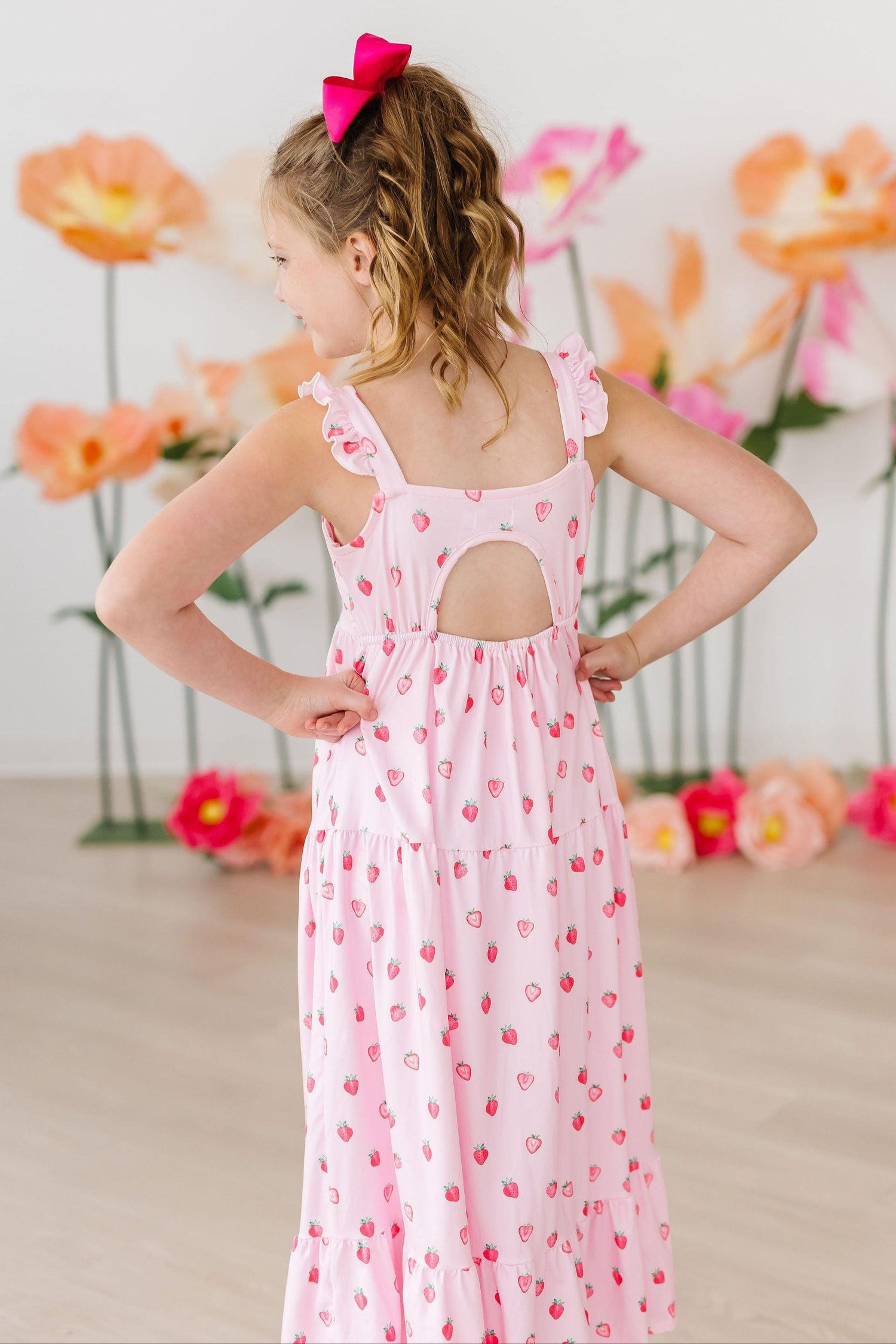 Sweet Strawberries Ruffle Maxi Dress - Image 3